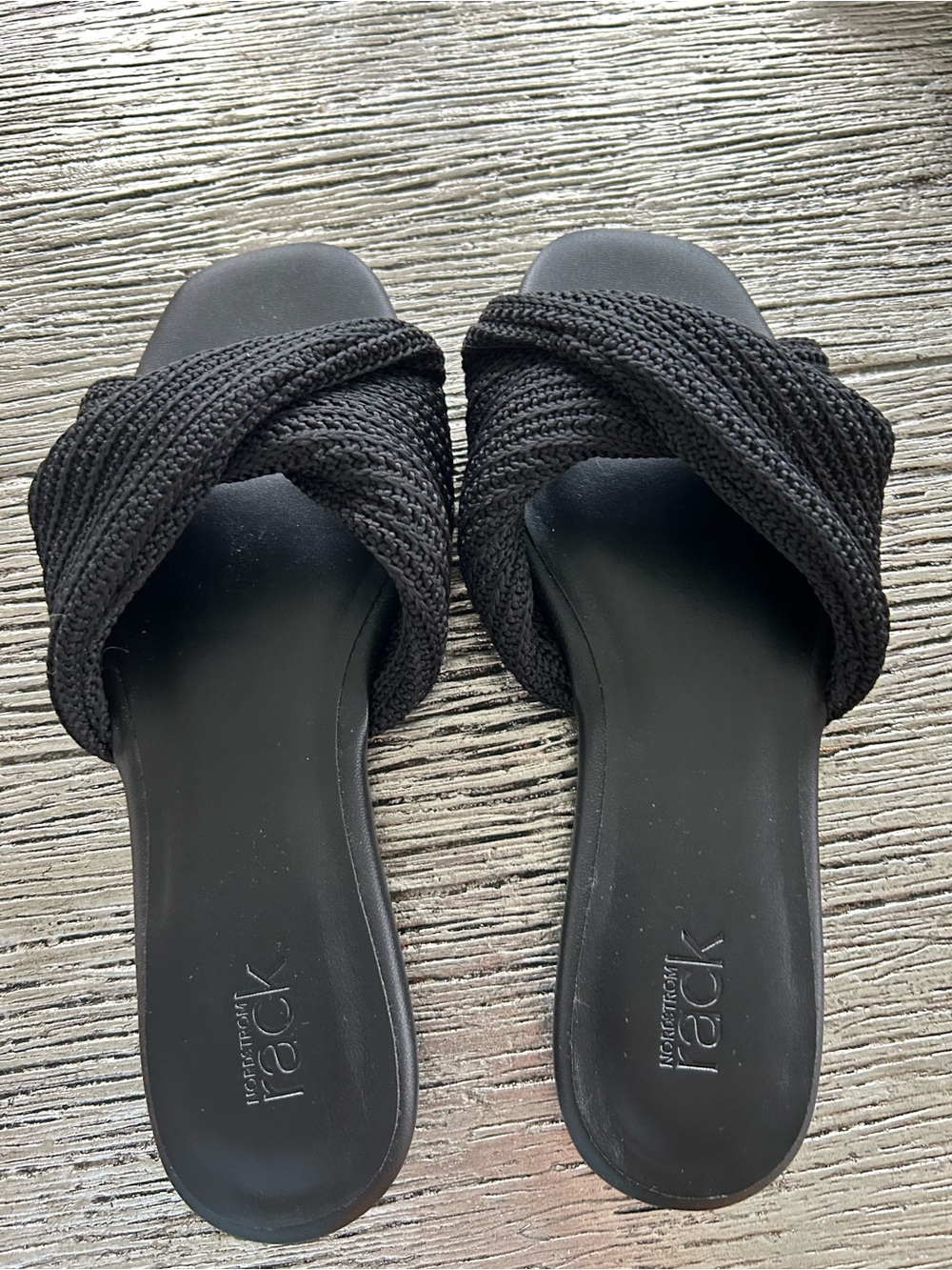 Braided Crossover Slide Sandals in Black by Lucky Brand